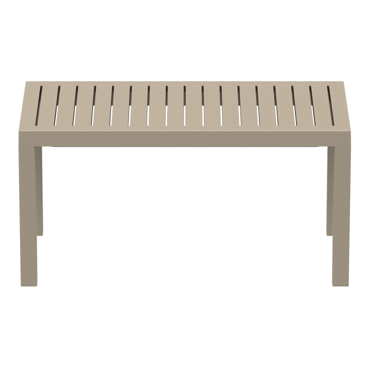 36" Taupe Brown Patio Solid Rectangular Patio Resin Coffee Table 2 36" Taupe Brown Patio Solid Rectangular Patio Resin Coffee Table - Image 2