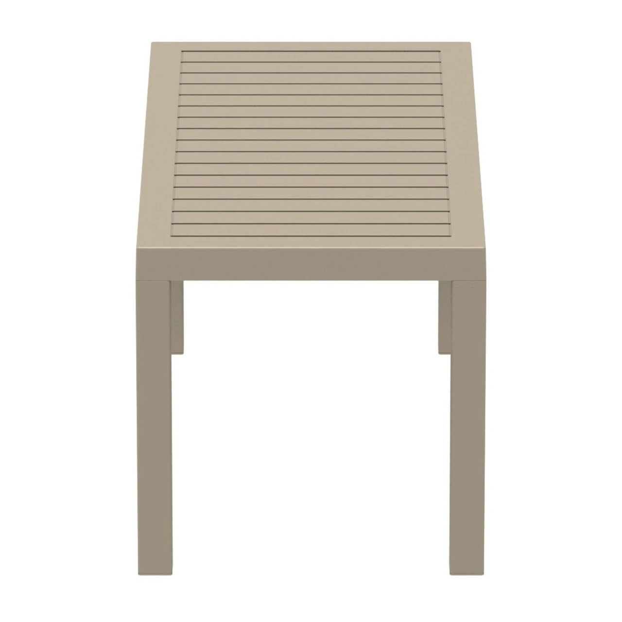 36" Taupe Brown Patio Solid Rectangular Patio Resin Coffee Table 3 36" Taupe Brown Patio Solid Rectangular Patio Resin Coffee Table - Image 3