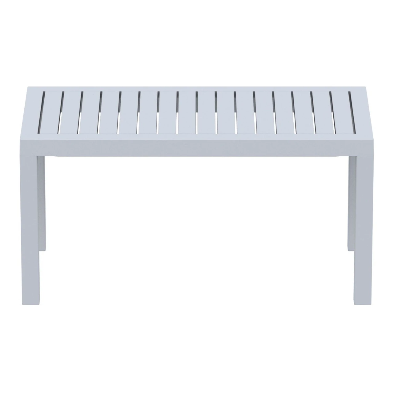 36" Silver Gray Patio Solid Rectangular Patio Resin Coffee Table 2 36" Silver Gray Patio Solid Rectangular Patio Resin Coffee Table - Image 2