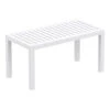 36" White Patio Solid Rectangular Patio Resin Coffee Table