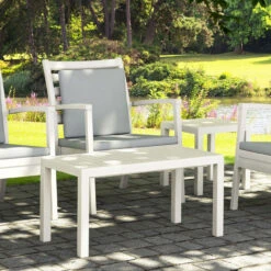 36" White Patio Solid Rectangular Patio Resin Coffee Table -PatioVibe Shop dpam isp069 whi 5 08249.1667531964