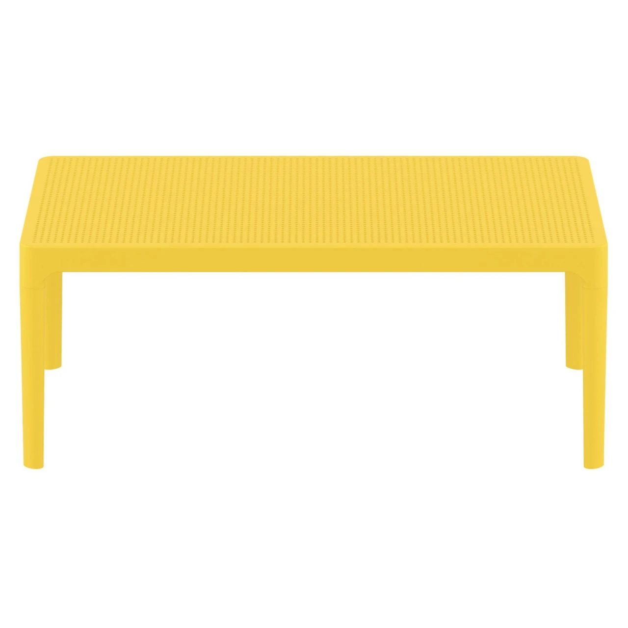 39.5" Yellow Patio Solid Rectangular Lounge Coffee Table 2 39.5" Yellow Patio Solid Rectangular Lounge Coffee Table - Image 2