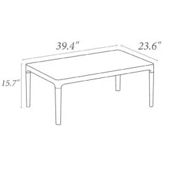 39.5" Yellow Patio Solid Rectangular Lounge Coffee Table 11 39.5" Yellow Patio Solid Rectangular Lounge Coffee Table -PatioVibe Shop dpam isp104 yel 6 37264.1667531847