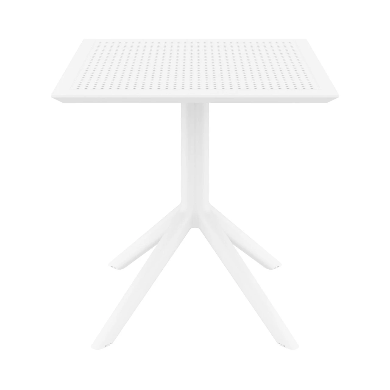 29.5" White Square Outdoor Patio Dining Table 2 29.5" White Square Outdoor Patio Dining Table - Image 2