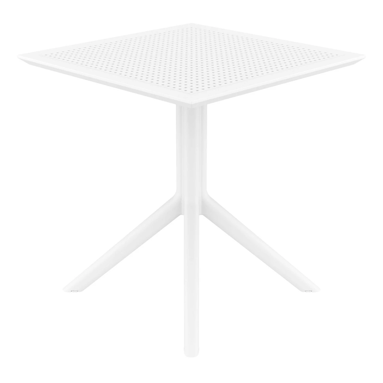 29.5" White Square Outdoor Patio Dining Table 3 29.5" White Square Outdoor Patio Dining Table - Image 3