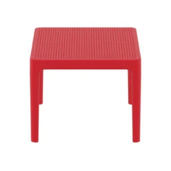 23.5" Red Rectangular Outdoor Patio Side Table -PatioVibe Shop dpam isp109 red 3 44141.1667531881