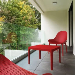 23.5" Red Rectangular Outdoor Patio Side Table -PatioVibe Shop dpam isp109 red 5 75554.1667531882