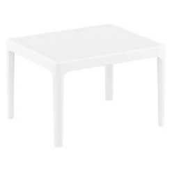 23.5" White Rectangular Outdoor Patio Side Table