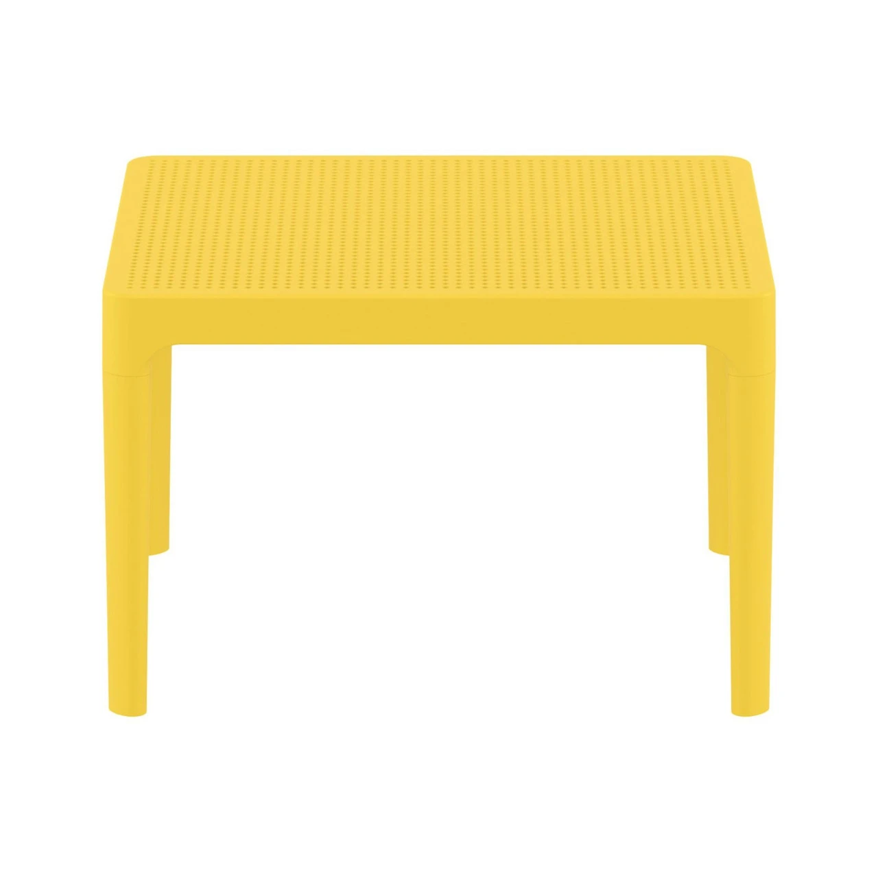 23.5" Yellow Rectangular Outdoor Patio Side Table 2 23.5" Yellow Rectangular Outdoor Patio Side Table - Image 2
