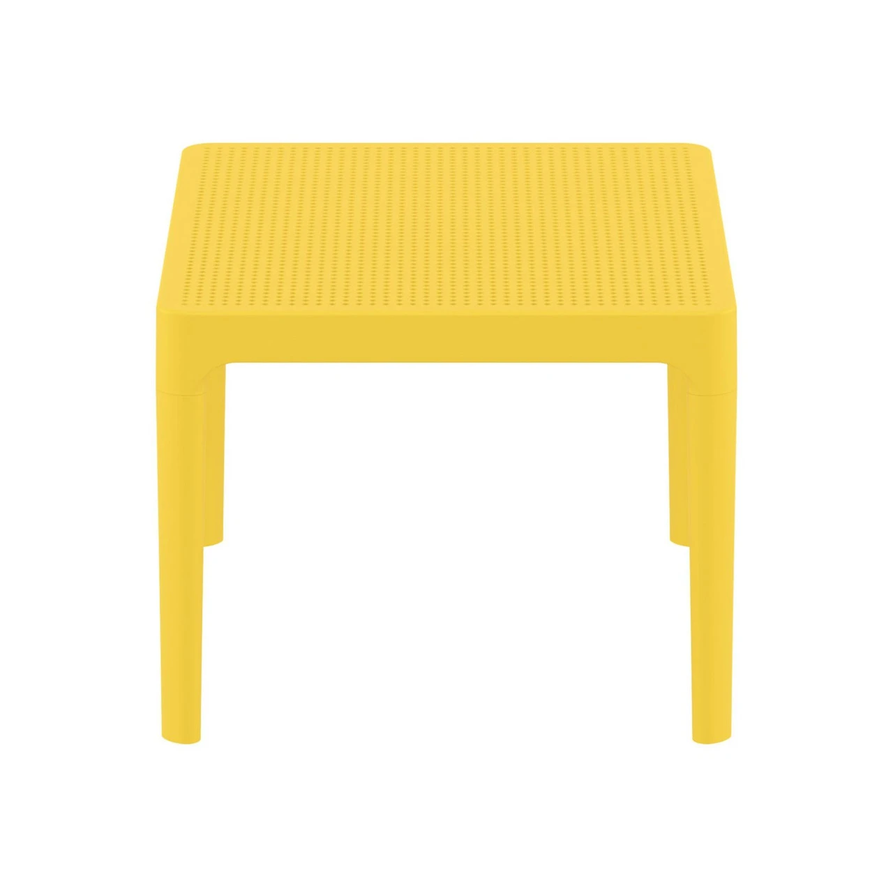 23.5" Yellow Rectangular Outdoor Patio Side Table 3 23.5" Yellow Rectangular Outdoor Patio Side Table - Image 3