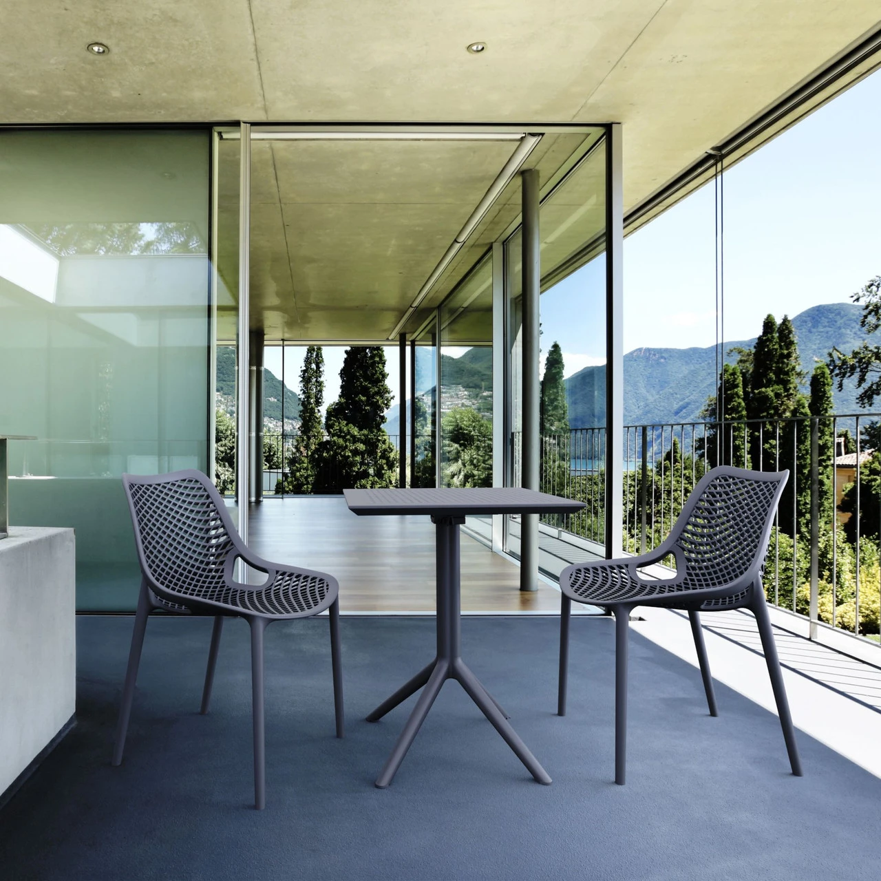 29.5" Gray Folding Square Outdoor Patio Dining Table 7 29.5" Gray Folding Square Outdoor Patio Dining Table - Image 7