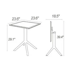29.5" Gray Folding Square Outdoor Patio Dining Table 15 29.5" Gray Folding Square Outdoor Patio Dining Table -PatioVibe Shop dpam isp114 dgr 8 20663.1667531883