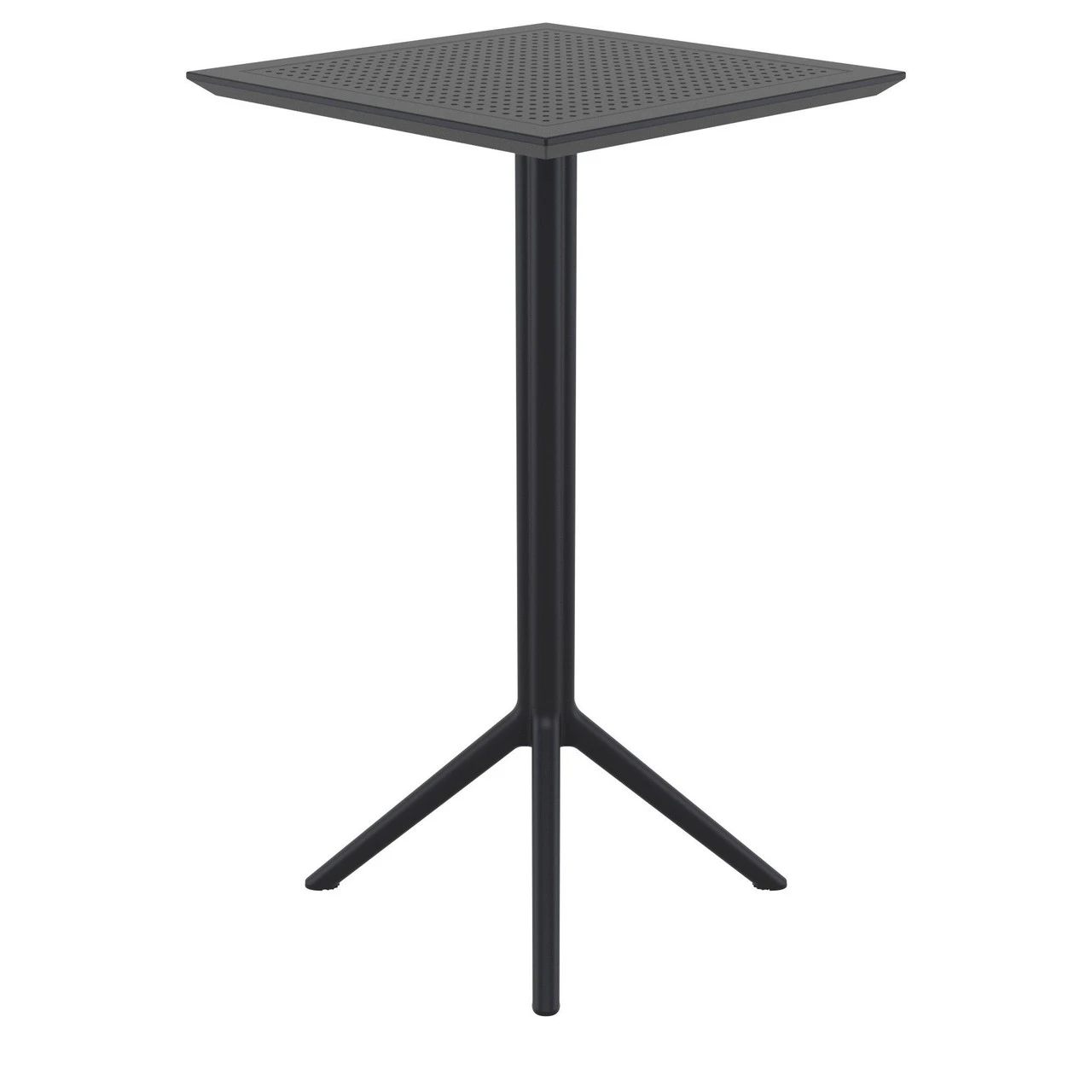 42.5" Black Folding Square Outdoor Patio Bar Table 3 42.5" Black Folding Square Outdoor Patio Bar Table - Image 3