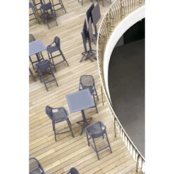 42.5" Gray Folding Square Outdoor Patio Bar Table -PatioVibe Shop dpam isp116 dgr 8 63992.1683629407