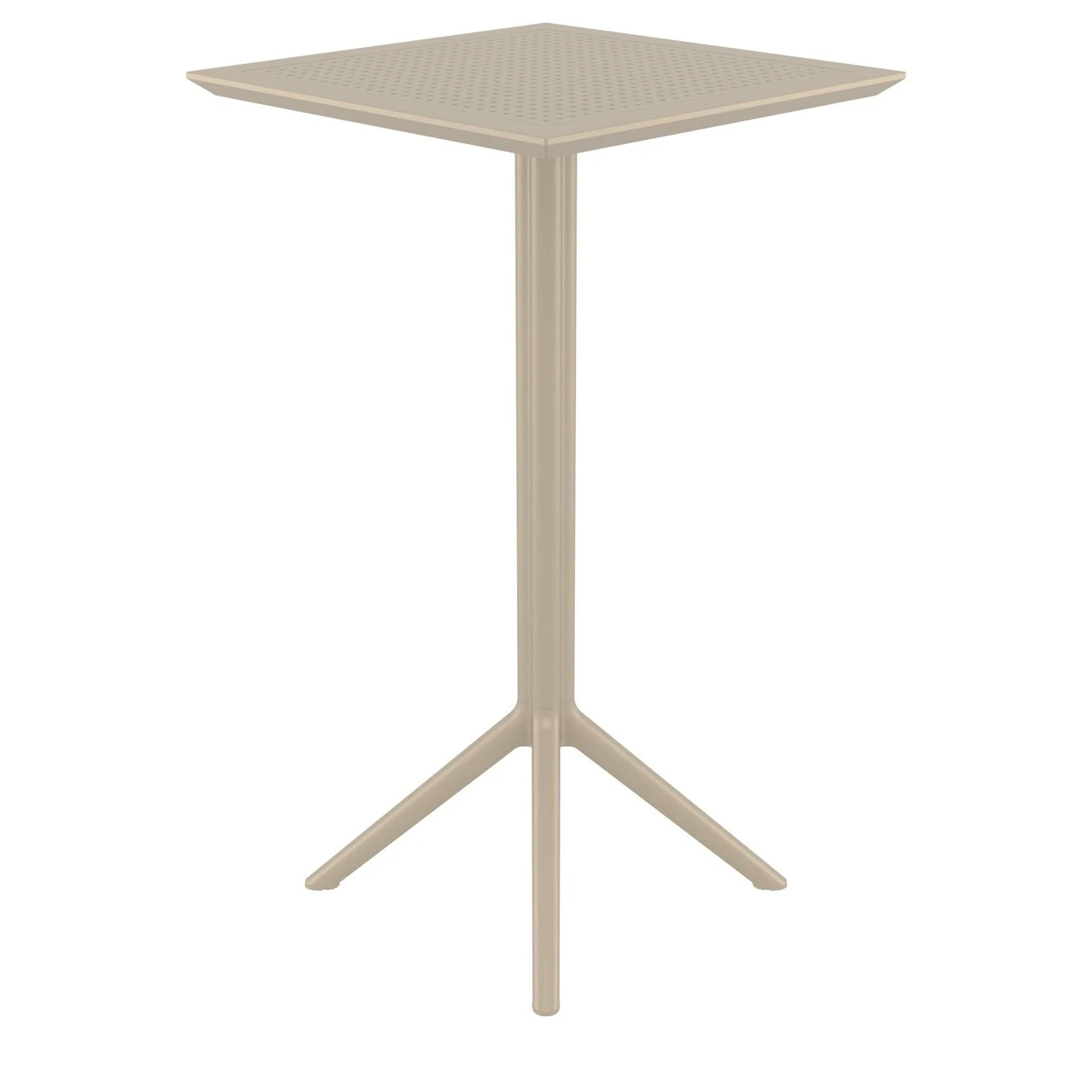 42.5" Taupe Brown Folding Square Outdoor Patio Bar Table 3 42.5" Taupe Brown Folding Square Outdoor Patio Bar Table - Image 3