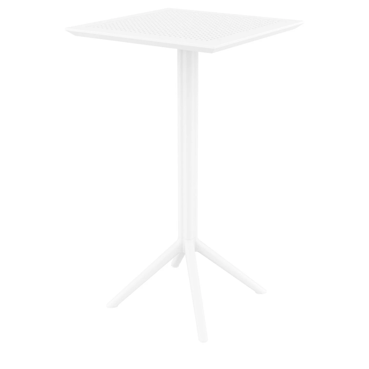 42.5" White Folding Square Outdoor Patio Bar Table 1 42.5" White Folding Square Outdoor Patio Bar Table