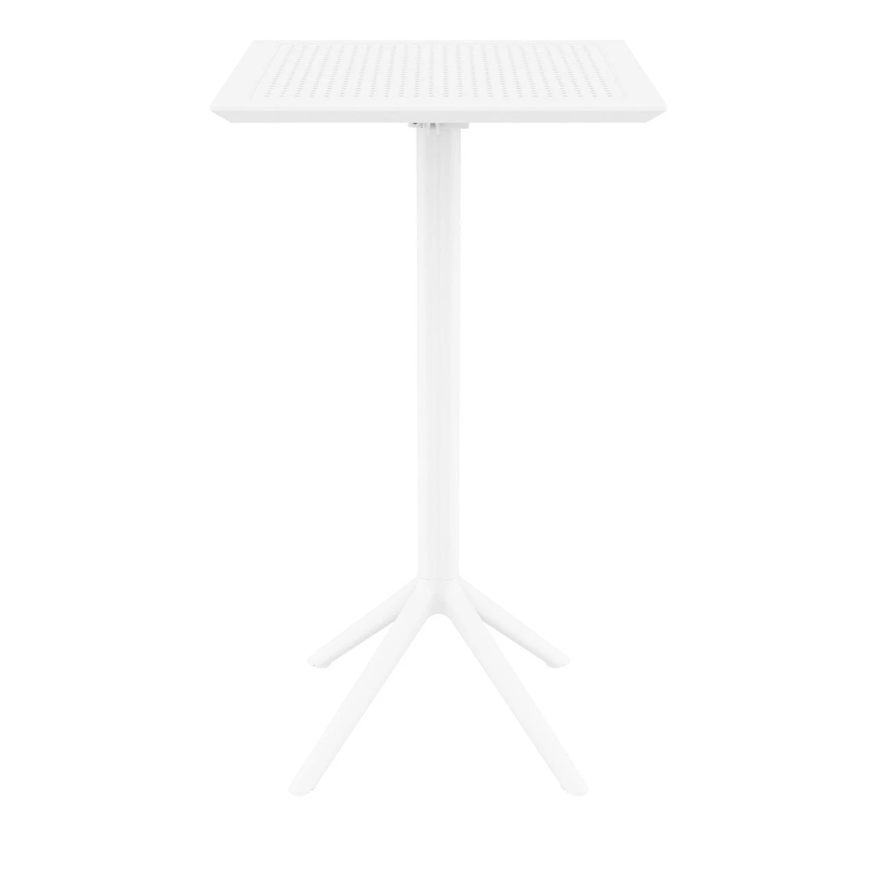 42.5" White Folding Square Outdoor Patio Bar Table 2 42.5" White Folding Square Outdoor Patio Bar Table - Image 2