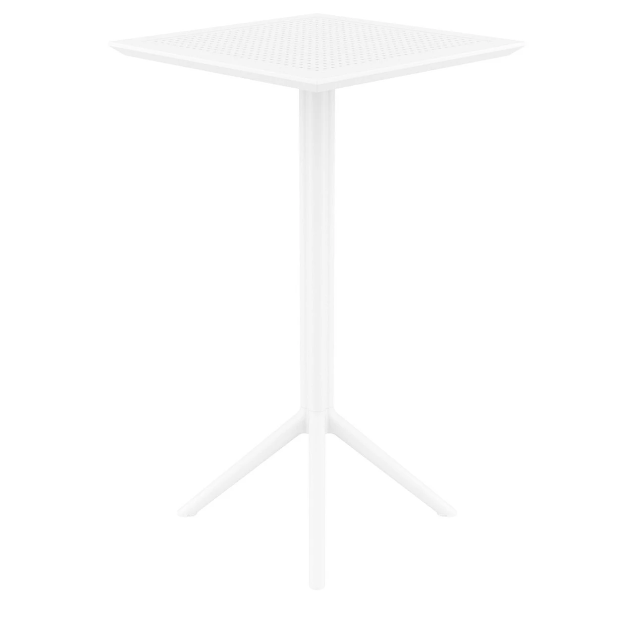 42.5" White Folding Square Outdoor Patio Bar Table 3 42.5" White Folding Square Outdoor Patio Bar Table - Image 3