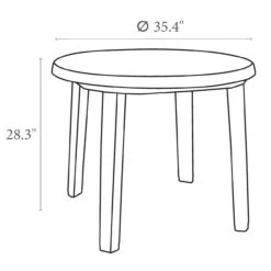 35.5" Green Round Outdoor Patio Dining Table -PatioVibe Shop dpam isp125 gre 3 67051.1684622769