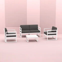 25.5" White Patio Square Coffee Table 12 25.5" White Patio Square Coffee Table -PatioVibe Shop dpam isp137 whi 5 44708.1667531846