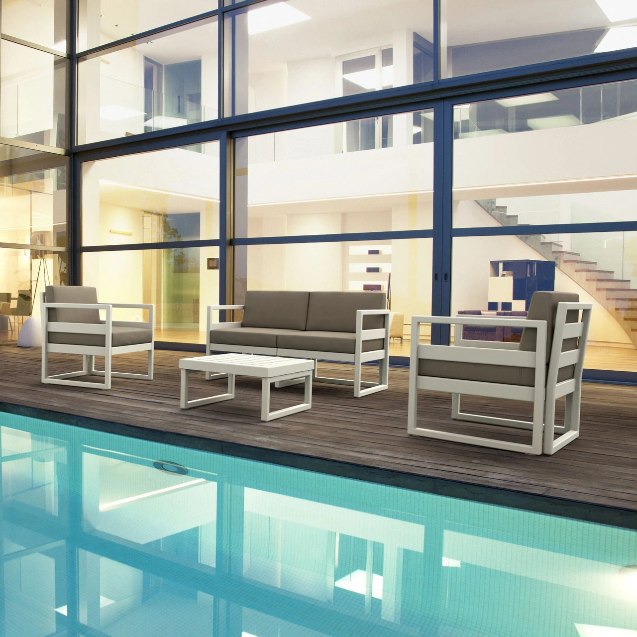 25.5" White Patio Square Coffee Table 8 25.5" White Patio Square Coffee Table - Image 8