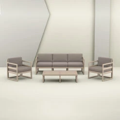 51" Taupe Brown Patio Rectangular Lounge Coffee Table -PatioVibe Shop dpam isp138 dvr 4 51854.1667531851