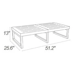 51" Taupe Brown Patio Rectangular Lounge Coffee Table -PatioVibe Shop dpam isp138 dvr 6 80058.1667531852