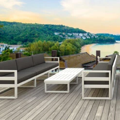 51" White Patio Rectangular Lounge Coffee Table -PatioVibe Shop dpam isp138 whi 6 92555.1684238151