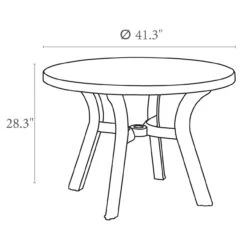 42" Green Round Outdoor Patio Dining Table -PatioVibe Shop dpam isp146 gre 5 54042.1683977362