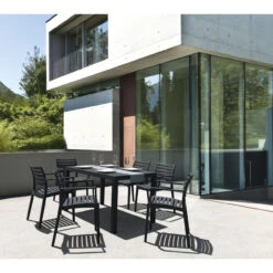 55" Black Patio Rectangle Dining Table -PatioVibe Shop dpam isp186 bla 4 42280.1667531904