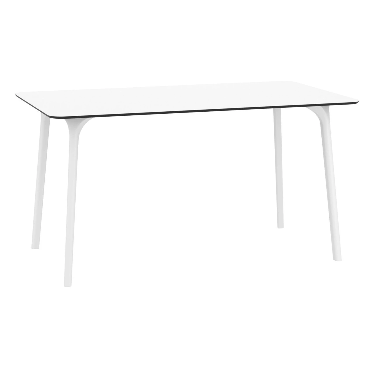 55" White Rectangular Laminated Top Outdoor Patio Dining Table 1 55" White Rectangular Laminated Top Outdoor Patio Dining Table