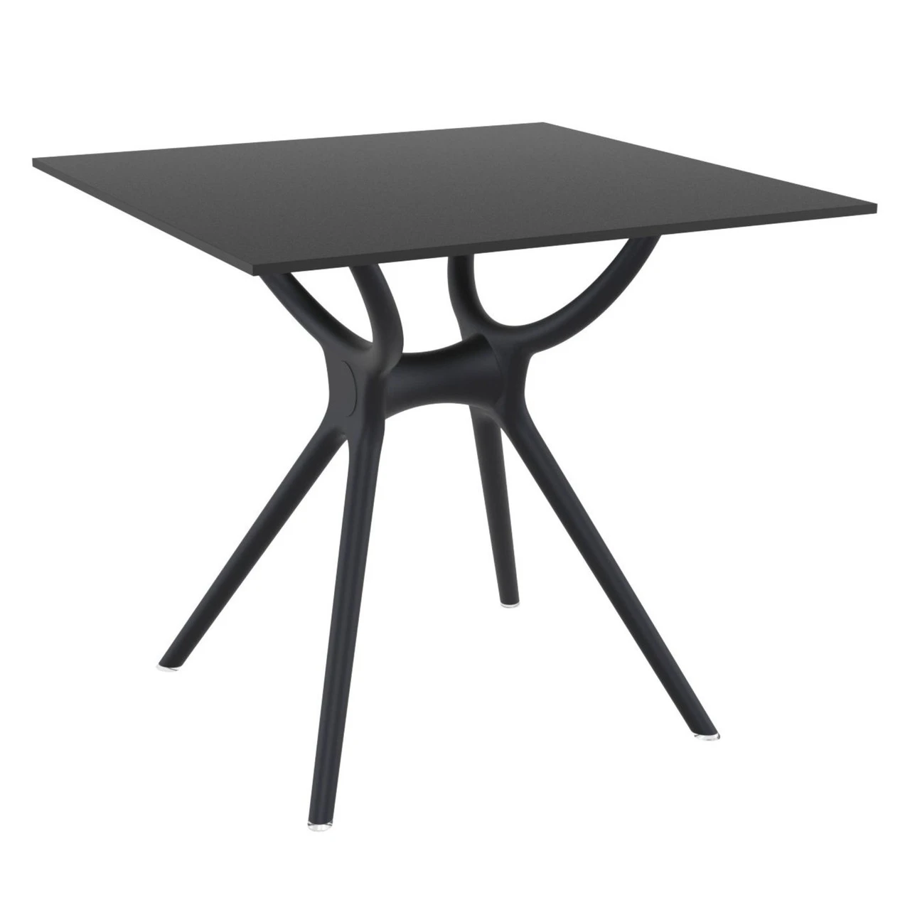 31.5" Black Square Laminated Top Outdoor Patio Dining Table 1 31.5" Black Square Laminated Top Outdoor Patio Dining Table