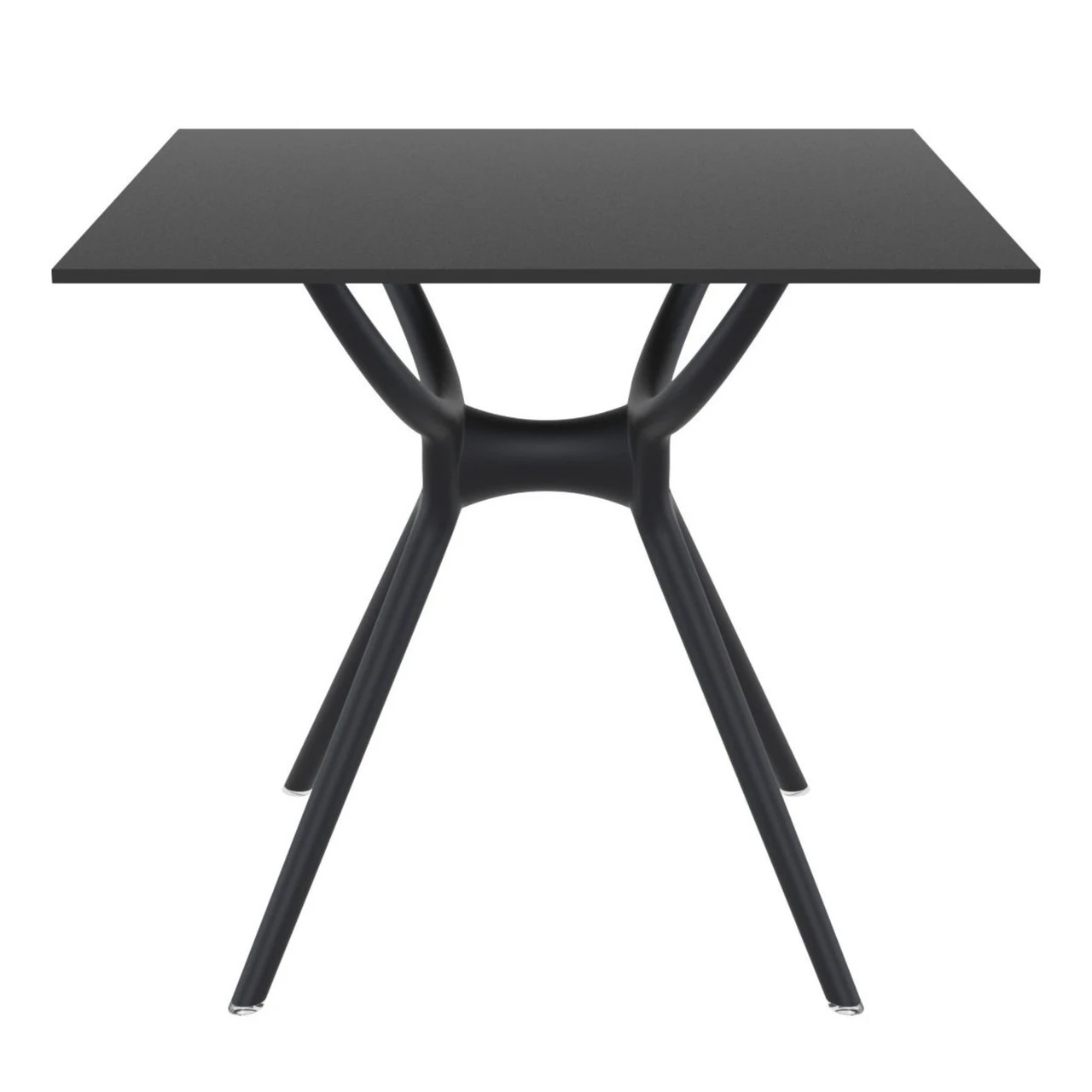 31.5" Black Square Laminated Top Outdoor Patio Dining Table 2 31.5" Black Square Laminated Top Outdoor Patio Dining Table - Image 2