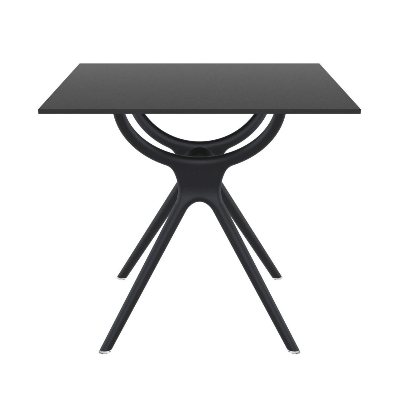 31.5" Black Square Laminated Top Outdoor Patio Dining Table 3 31.5" Black Square Laminated Top Outdoor Patio Dining Table - Image 3