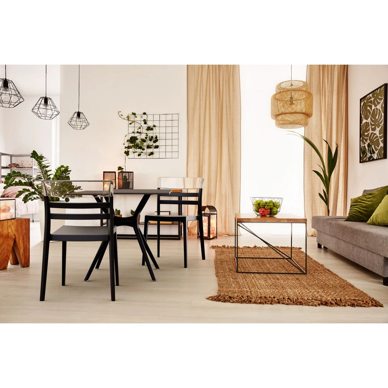 31.5" Black Square Laminated Top Outdoor Patio Dining Table 7 31.5" Black Square Laminated Top Outdoor Patio Dining Table - Image 7