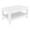 36" White Outdoor Patio Wickerlook Rectangular Coffee Table With Magazine Rack