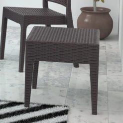 18" Brown Outdoor Patio Wickerlook Square Side Table 10 18" Brown Outdoor Patio Wickerlook Square Side Table -PatioVibe Shop dpam isp858 br 3 69146.1667531833