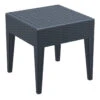 18" Gray Outdoor Patio Wickerlook Square Side Table
