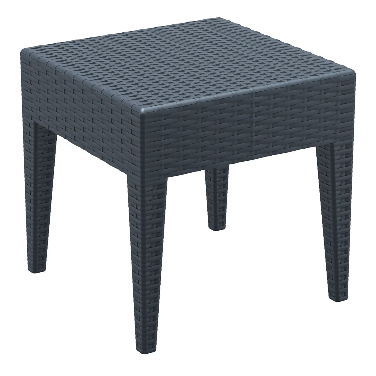 18" Gray Outdoor Patio Wickerlook Square Side Table 1 18" Gray Outdoor Patio Wickerlook Square Side Table