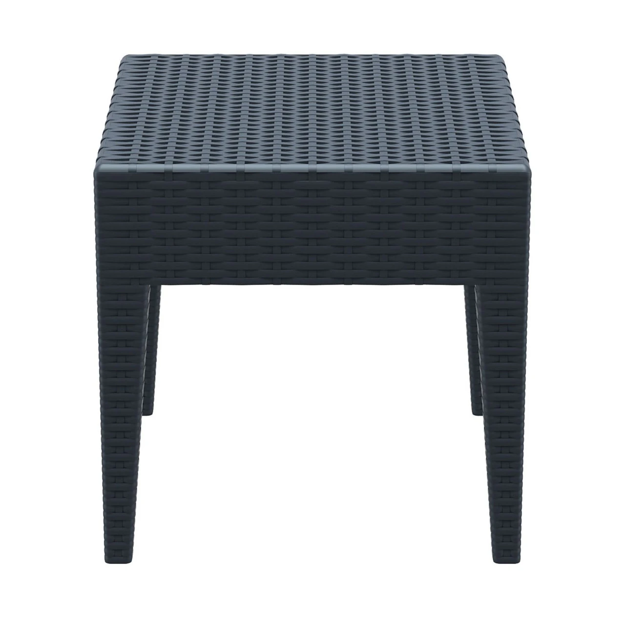 18" Gray Outdoor Patio Wickerlook Square Side Table 2 18" Gray Outdoor Patio Wickerlook Square Side Table - Image 2