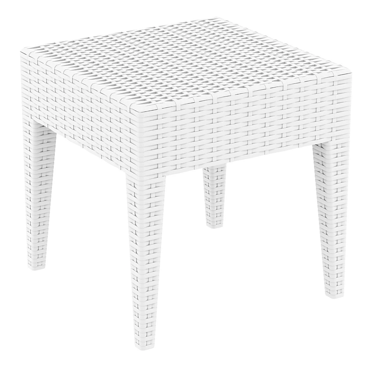 18" White Outdoor Patio Wickerlook Square Side Table 1 18" White Outdoor Patio Wickerlook Square Side Table