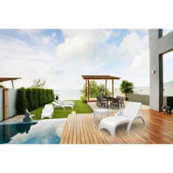 18" White Outdoor Patio Wickerlook Square Side Table 14 18" White Outdoor Patio Wickerlook Square Side Table -PatioVibe Shop dpam isp858 wh 7 30708.1667533410