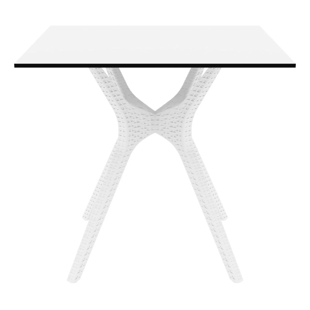 31.5" White Solid Square Patio Dining Table 2 31.5" White Solid Square Patio Dining Table - Image 2