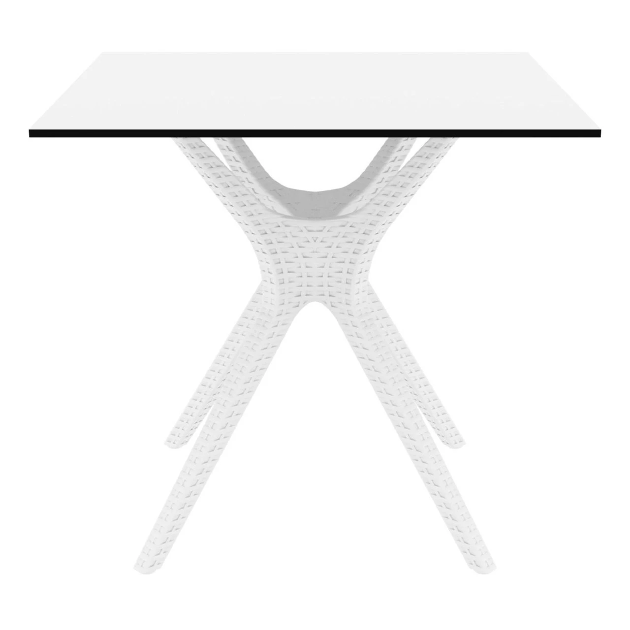 31.5" White Solid Square Patio Dining Table 3 31.5" White Solid Square Patio Dining Table - Image 3