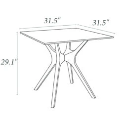 31.5" White Solid Square Patio Dining Table 13 31.5" White Solid Square Patio Dining Table -PatioVibe Shop dpam isp863 wh 7 94045.1667542973