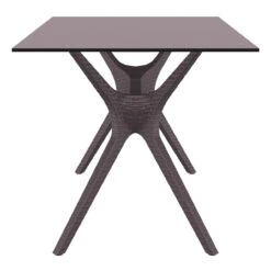 55" Brown Solid Rectangular Patio Dining Table -PatioVibe Shop dpam isp864 br 3 52250.1667542970