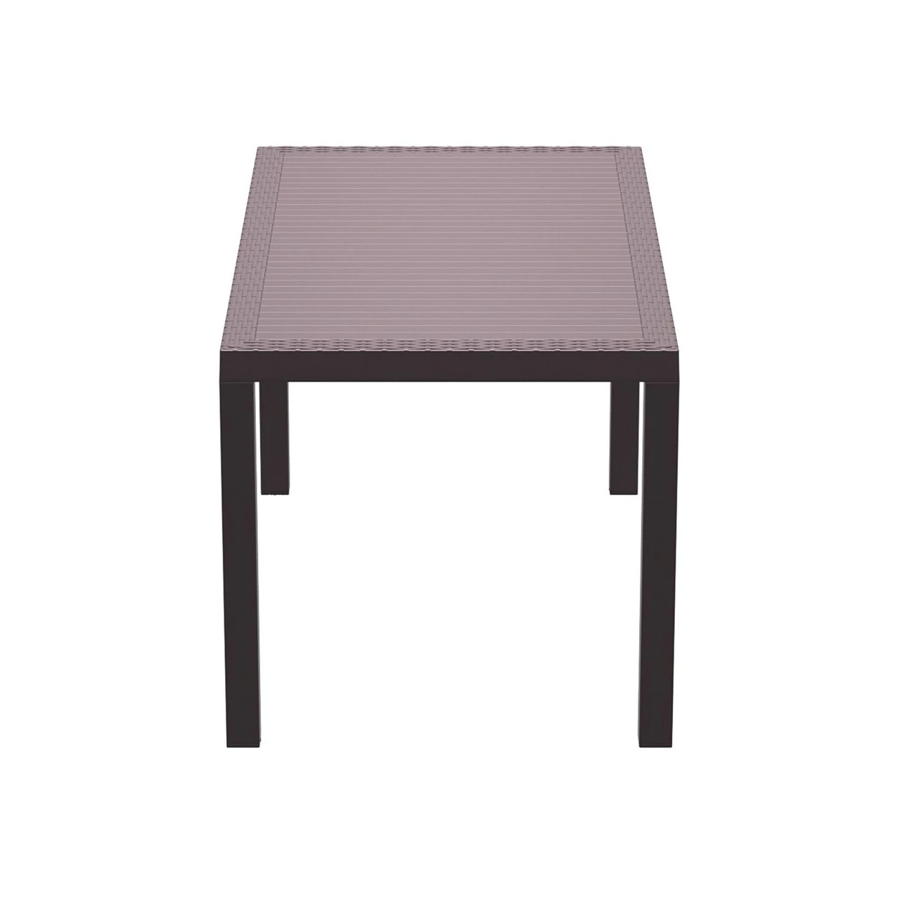 55" Coffee Brown Wickerlook Rectangular Patio Dining Table 3 55" Coffee Brown Wickerlook Rectangular Patio Dining Table - Image 3