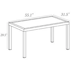 55" Coffee Brown Wickerlook Rectangular Patio Dining Table 13 55" Coffee Brown Wickerlook Rectangular Patio Dining Table -PatioVibe Shop dpam isp878 br 7 19556.1667531091