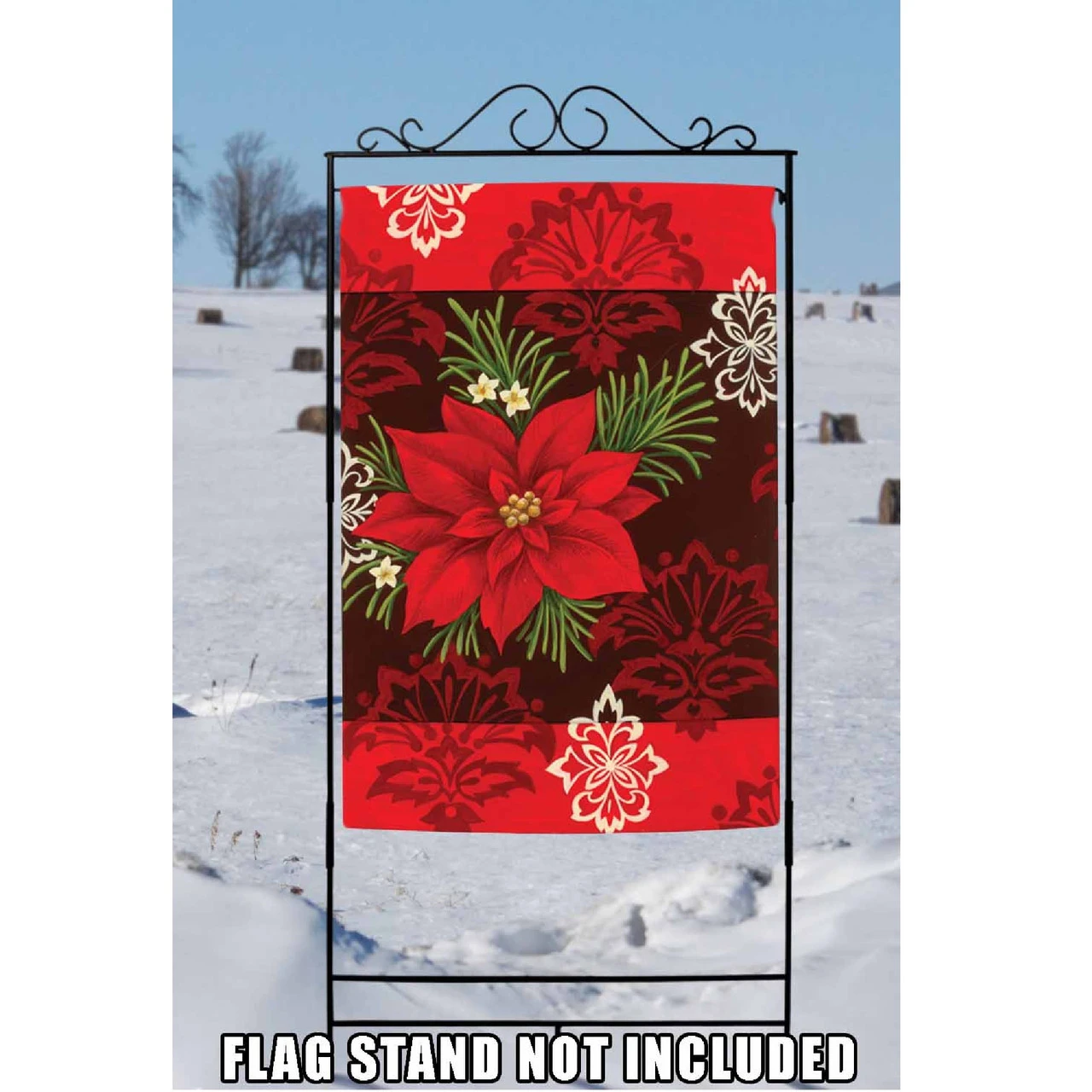 Damask Pattern With Flower Outdoor House Flag 40" X 28" 2 Damask Pattern With Flower Outdoor House Flag 40" X 28" - Image 2