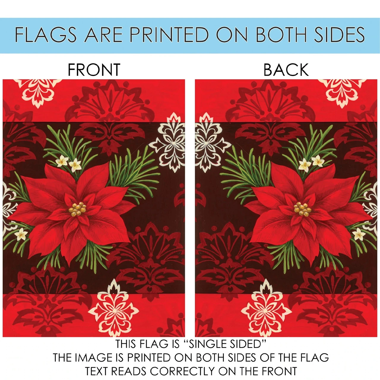Damask Pattern With Flower Outdoor House Flag 40" X 28" 4 Damask Pattern With Flower Outdoor House Flag 40" X 28" - Image 4